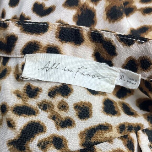 All in Favor Women's Leopard Print V Collar Loose Dress Sz XL - Picture 7 of 9
